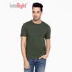 INTERIGHT round neck T-shirt male net color PIMA cotton embossed short sleeve army green XXL