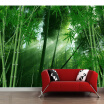 Custom Photo Wall Paper 3D Green Bamboo Forest Landscape Non-woven Straw Textured Wallpaper Home Decor Wall Painting Living Room