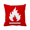 Fire Red Square Warning Mark Square Throw Pillow Insert Cushion Cover Home Sofa Decor Gift