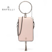 BAFELLI split leather shoulder bag metal tassels bolsos mujer rose red ring handbag rose gold minaudiere women messenger bags