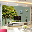 Custom Photo Wallpaper Home Decor 3D Stereoscopic Relief Trees Leaves Bird Wall Painting Living Room TV Background Decor Mural