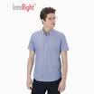 INTERIGHT Moisture-Drying Mens Oxford Short Sleeve Shirt Blue 41 Yards