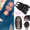 Alot Malaysian Virgin Hair Bundles Straight Hair 360 Lace Frontal with 3 Bundles 100 Unprocessed Virgin Human Hair Extensions