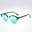 Polarized Round Sunglasses Women Men Classic sunglasses Unisex fashion sun glasses vintage rivets Men round half eyewear