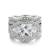 Luxury Fashion Silver Color 3 Pieces Ring Sets AAA CZ Cubic Zirconia Engagement Rings For Women R643