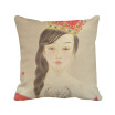 Beauty Royal Crown Chinese Watercolor Polyester Toss Throw Pillow Square Cushion Gift