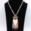New Turkish Bead Long Pendant Necklace Women Bead Tassels Sweater Chain Necklace Retro Gold Color Resin Beads Pendant Jewelry