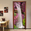 Chinese Style Classic Waterfall Landscape Mural Wallpaper Living Room Hotel Door Sticker PVC Home Decor Vinyl Sticker 77cmx200cm