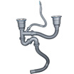 Larsd Dart 9127 Sink Drainer Vegetable Basin Underwater Accessory Kitchen Underwater Drain Sink Under Water Pipe Dual Slot