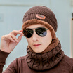 Yu Zhaolin YUZHAOLIN hat male warm wool hat plus velvet knit hat winter windbreaker bib men&39s twist cap black