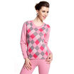 Antarctic Nanjiren N033D10031A thermal underwear men&women printing body sculpting jacquard plus velvet thickening suit female pink XL
