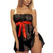 CANISWomen Sexy Lace Lingerie Night Sleepwear Babydoll Dress Strapless Black