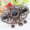 Elegent Turkish Round Hollow Flower Antique Brooch Women Ethnic Vintage Corsage Festival Jewerly Indian Bohemia Hijab Lapel Pins