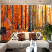 Custom Mural Wallpaper 3D Stereo Golden Forest Nature Scenery Photo Wall Painting Living Room Restaurant Cafe Background Wall 3D