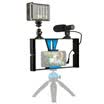 PULUZ Smartphone Video Rig LED Studio Light Video Kits de micrófono de escopeta con cabezal de trípode de zapata fría para iPhone Galaxy Huawe