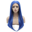 Iwona Synthetic Hair Lace Front Long Straight Blue Wig