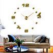 Wall ClockModern Frameless DIY Wall Clock Large 3D Wall Watch Non Ticking for Living Room Bedroom Kitchen