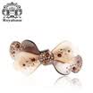 Royal Sasa Royales Hair Accessories Hair Clips Spring Clip Hair Clips Ponytail Clips Acrylic Crystal Coffee Color