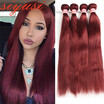 Siyusi Brazilian Hair Weave Bundles Straight Human Hair Extensions 3Pcslot Brazilian Virgin Straight Hair Color 27&99j