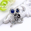 New Arrived Cute Owl Crystal Brooch Pin Women Gold Color Jewelry Bird Rhinestone Broches Brooches Ladies Lapel Hijab Scarf Pin