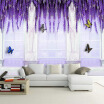 Custom 3D Mural Wallpaper Bedroom Purple Flower Vine Butterfly European Style TV Background Wall Painting Wall Papers Home Decor