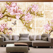 3D Mural Custom Wallpaper Roll Pink Tulip Butterfly Wall Painting Living Room Sofa TV Background Mural Wallpaper Flower Murals