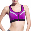 Women Zipper Front Sport Bra Yoga Shirts Athletic Vest Fitness Double Layers Tops