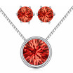 Austrian Crystal Round Pendant Necklace Stud Earrings Set For Women Jewelry Set MotherS Gift