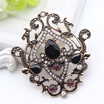 Arabesque Turkish Brooch Women Jewelry Antique Gold Color Hollow Flower Rhinestone Broches Brooches Ladies Ethnic Lapel Pins