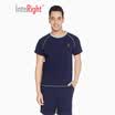 INTERIGHT home service mens cotton short-sleeved raglan sleeves casual home service suit wine red XL