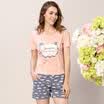Urban beauty pajamas ladies shopping mall with the cute cute sweet wind comfortable&breathable fashion home service suit BH7217 flower gray M