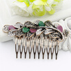 Vintage Indian Resin Flower Hairwear Hair Comb Hair Clips Hairpins Hijab Headdress Comb Turkish Bride Jewelry Antique Gold Color