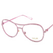 Fashion Glasses Frame Women Crystal Diamond Brand Designer Metal Optics Classic Eyeglasses Frames Clear Transparent