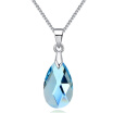 Fashion Blue Crystal Water Drop Pendant Necklace Crystal from Austrian Women High Quality Necklace Trendy Jewelry 27377