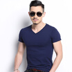 New Spring Fashion Brand V-Neck Slim Fit Short Sleeve T Shirt Men Trend Casual Mens T-Shirt Korean T Shirts
