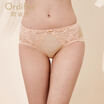Ou Difen underwear hip lace waist sexy briefs XP7213 apricot color L