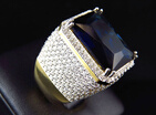Fashion Popular Mens 18K White Gold Plated Engagement shinng Ring Size 8-15