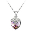 High Quality Womens Heart Necklaces Jewelry 18KGP Austrian Crystal Rhinestone Necklace Pendant Exquisite Accessories 39