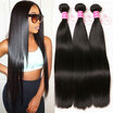 CLAROLAIR Hair Products 3 Bundles Brazilian Virgin Hair Straight Human Hair Weaves Straight Brazillian Straight Hair