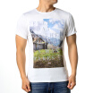 Mens Summer Sky House Printed Short Sleeve Shirt