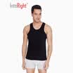 INTERIGHT vest mens cotton rib stretch vest 2 strips black white L