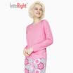 INTERIGHT home service female color point hemp toning thin long-sleeved home service suit blue XL
