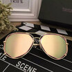 Women Round Double Beam driver Sunglasses Clear lens Vintage Glasses UV400 Multi Colored sunglasses Colorful reflective frog lens