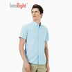 INTERIGHT Cloud Clean Fresh Dry Plaid Casual Comfort Short Sleeve Shirt Green Yellow Grid 41 yards