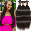 YAVIDA Hair 7A Indian Virgin Hair Straight Weaves 3 Bundles Hair Extension