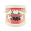 Akane Hip Hop Golden Teeth Grill Top And Bottom Grill Tooth Mouth Punk Teeth Hats Cosplay Party Tooth Rapper Jewelry Gifts
