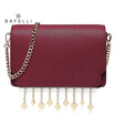BAFELLI new arrival flap poker metal tassels shoulder bag fashion tri-color optional crossbody bag apricot women messenger bags