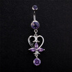 Sexy Girl Crystal Flower Belly Button Heart-Shaped Pendant Athena Sign Body Piercing Jewelry Anti Allergic Belly Dance Jewelry