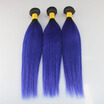 Ombre Human Hair 1BPurple Brazilian Straight Hair Sew In Weft 8A Grade Virgin Brazilian Hair Extension 3 Bundles Weave Thick