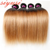 Ombre Brazilian Hair Weave Bundles Two Tone Human Hair Bundles 100 Unprocessed Brazilian Virgin Hair Weave 1B27